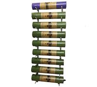 SaryEdge Wall Mount Yoga Mat Metal Shelf, Multi-Layer Large Capacity Foam Roller/Column Storage Stand, Soup (White-9 Tiers