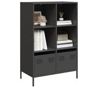 SaryEdge White Steel Highboard Cabinet 101.5 x 39 x 103.5 cm with Drawer -Storage Solution for Home Office Spacious Easy-Care Long-lasting nization Unit.,Black-1 & 68 cm