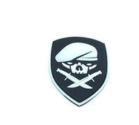SAS Beret Skull Glow In The Dark PVC Airsoft Patch