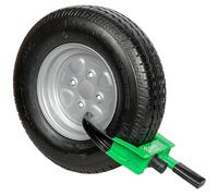 SAS Green V2 Compact Wheelclamp for Small Trailer Wheels and Ride on Mowers
