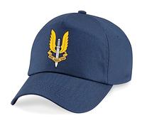 SAS Special Air Service Who Dares Wins Special Forces Insignia Baseball Cap British Army Military Embroidery (Navy)