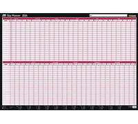 Sasco 2024 Daily Planner, Yearly Wall Planner Set, Large Whiteboard Style Dry Erase Calendar, Board Mounted Wall Planner, Dry Erase Pen & Stickers, Black/Red, 915x610mm, 2410224