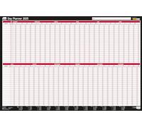 Sasco 2025 Daily Planner, Yearly Wall Planner Set, Large Whiteboard Style Dry Erase Calendar, Board Mounted Wall Planner, Dry Erase Pen & Stickers, Black/Red, 915x610mm, 2410248