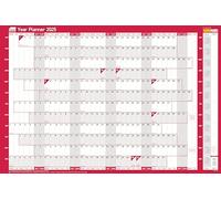 SASCO Mounted Year Planner 2025 English 91.5 (W) x 61 (H) cm Red