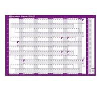 Sasco 2026/27 Academic Year Wall Planner with wet wipe pen & sticker pack, Purple, Poster Style, 915mmW x 610mmH
