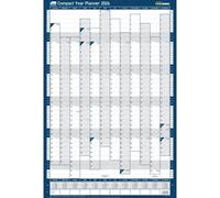 Sasco 2026 Compact Year Wall Planner 610W x 405mmH Landscape with Wet Wipe Pen &