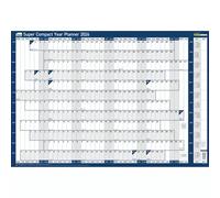 Sasco 2026 Super Compact Year Wall Planner 400W x 285Hmm With Wet Wipe Pen & Sticker Pack Unmounted - 2410264