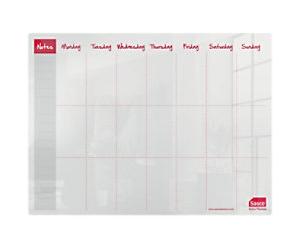 Sasco Mini Desktop Whiteboard Weekly Planner 2410180 Acrylic Frameless 600 x 450 mm Semi Opaque