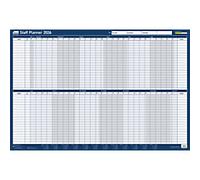 Sasco Staff Wall Planner 2026 English 91.5 (W) x 61 (H) cm Blue