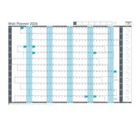 Sasco Value Year Wall Planner - Poster Style Calendar, 91.5x61cm, Blue - UK & ROI Holidays Marked - 2026 Calendar Designed for Office, Home, and School Use