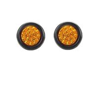 SASFDSG Direction Indicator Rear Bumper Brake Light LED Stop Parking Indicator 12V 24V Side Clearance Lamp Turn Signal Waterproof 4inch Round Taillight Bar Turn Signal(2pcs Yellow 4inch)