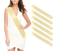 Sash 6pcs Blank Sash Christmas Champagne Satin Sashes Hen Party Sashes Birthday Sash Plain Sash DIY Sash Party Accossories Sash Unprinted for Party Birthday Hen Wedding Homecoming Prom Baby Shower