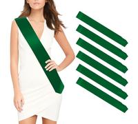 Sash 6pcs Blank Sash Green Satin Sashes Prom Queen Sash Birthday Sash Plain Sash DIY Sash Party Accossories Sash Unprinted for Birthday Hen Party Wedding Homecoming Prom Baby Shower
