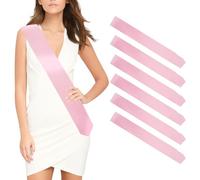 Sash 6pcs Blank Sash Pink Satin Sashes Christmas Mummy To Be sash Birthday Sash Plain Sash DIY Sash Party Accossories Sash Unprinted for Birthday Hen Wedding Homecoming Prom Baby Shower Graduation