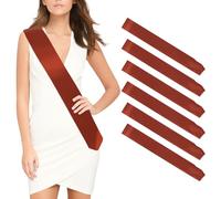 Sash 6pcs Blank Sash Red Ochre Satin Sashes Prom Christmas Queen Sash Birthday Sash Plain Sash DIY Sash Party Accossories Sash Unprinted for Birthday Hen Party Wedding Homecoming Prom Baby Shower