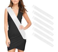 Sash 6pcs Blank Sash White Satin Sashes Christmas Bride To Be Sash Birthday Sash Plain Sash DIY Sash Party Accossories Sash Unprinted for Birthday Hen Party Wedding Homecoming Prom Baby Shower