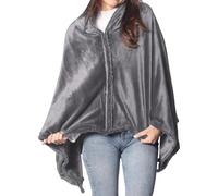 Sash & Bloom Heated Shawl in Charcoal - With Heated Pockets - Muscles & Joints Pain Relief - Rechargeable Battery Pack - Fast & Adjustable Heat - Auto Shut-Off - Machine Washable