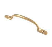 Sash Handle Boxed Traditional Window Hardware with Durable Metal Construction for Comfortable Operation and Classic Sash Window Styling (Polished Brass, 158mm x 12mm, 30mm Projection)