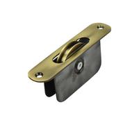 Sash Heritage 1 3/4 Inch Ball Bearing Brass Wheel Pulley With Radius Faceplate - Antique Brass