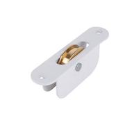 Sash Heritage 1 3/4 Inch Ball Bearing Brass Wheel Pulley With Steel Radius Faceplate - White