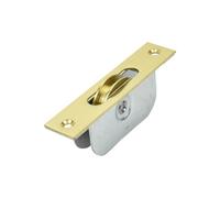 Sash Heritage 2 Inch Ball Bearing Brass Wheel Pulley With Square Faceplate - Polished Brass