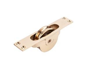 Sash Heritage Cast Brass Pulley Square Faceplate - Polished Brass
