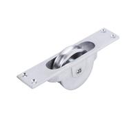 Sash Heritage Cast Brass Pulley Square Faceplate - Satin Chrome