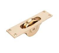 Sash Heritage Cast Brass Sash Window Pulley With Wide Faceplate - Polished Brass