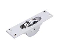Sash Heritage Cast Brass Sash Window Pulley With Wide Faceplate - Polished Chrome