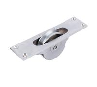 Sash Heritage Cast Brass Sash Window Pulley With Wide Faceplate - Satin Chrome