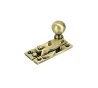 Sash Heritage Claw Fastener With Ball Knob (Locking) - Antique Brass