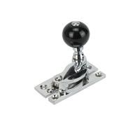 Sash Heritage Claw Fastener With Black Ceramic Knob (Non-Locking) - Polished Chrome