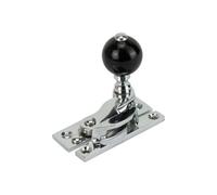 Sash Heritage Claw Fastener With Black Wood Knob (Non-Locking) - Polished Chrome