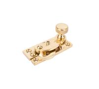 Sash Heritage Claw Fastener With Knurled Knob (Locking) - Polished Brass