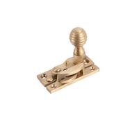 Sash Heritage Claw Fastener With Reeded Knob (Locking) - Satin Brass
