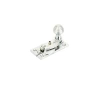 Sash Heritage Claw Fastener With Reeded Knob (Locking) - Satin Chrome
