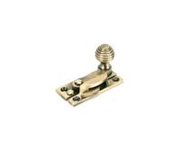 Sash Heritage Claw Fastener With Reeded Knob (Non-Locking) - Antique Brass