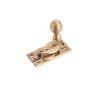 Sash Heritage Claw Fastener With Reeded Knob (Non-Locking) - Satin Brass