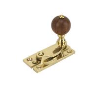 Sash Heritage Claw Fastener With Rosewood Knob (Non-Locking) - Polished Brass