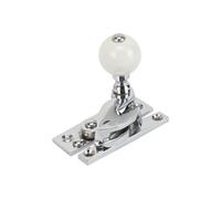 Sash Heritage Claw Fastener With White Ceramic Knob (Non Locking) - Polished Chrome