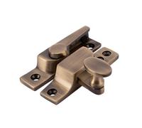 Sash Heritage Straight Arm Fastener Oval Knob - (Narrow) - Antique Brass