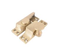 Sash Heritage Straight Arm Fastener Plain Round Knob (Standard) - Satin Brass