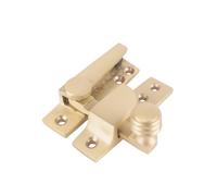 Sash Heritage Straight Arm Fastener - Reeded Knob (Non Locking) - Satin Brass