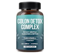Sash Vitality Colon Detox Complex - 15 Day Colon Cleanse Detox with Probiotics & Psyllium Husk Powder for Gut Cleanse, Constipation, Bloating Relief and Weight Loss - Stool Softener Fibre Supplement