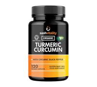 Sash Vitality Organic 3600mg Turmeric Curcumin with Black Pepper & Ginger | 120 Vegan Turmeric Capsules High Strength | Supports Joints | Immune System Support | Soil Association Certified Organic UK