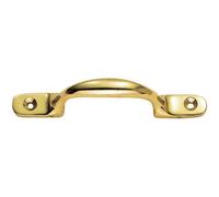 Sash Window Bow Shaped Lift Handle 158 x 12mm 30mm Proj Polished Brass