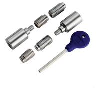 Sash Window Stop Lock Set with Key 25 x 16mm Window Restrictor Satin Chrome