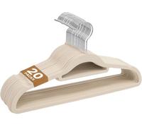 Sasha Morel 20 Pack Velvet Coat Hangers - Non-Slip Clothes Hangers With Swivel Hooks, Cream