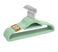 Sasha Morel 20 Pack Velvet Coat Hangers - Non-Slip Clothes Hangers With Swivel Hooks, Mint Green