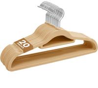 Sasha Morel 20 Pack Velvet Coat Hangers - Non-Slip Clothes Hangers With Swivel Hooks, Taupe